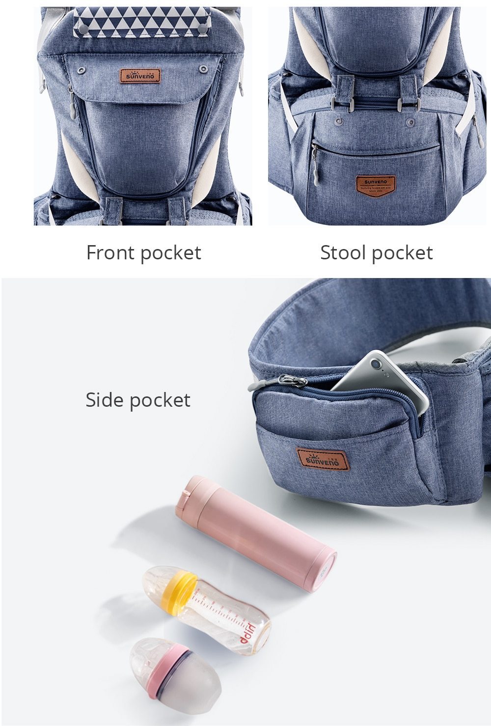 2 in 1 Hip/Seat Baby Carrier